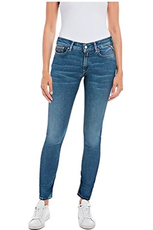 Replay Damen Jeans New Luz Skinny-Fit Hyperflex mit Stretch, (Blau), 25W / 32L