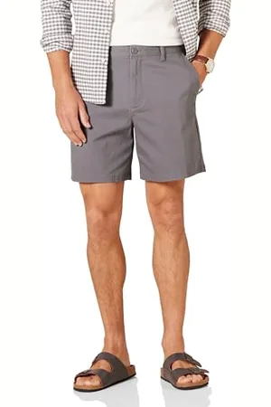 Amazon Herren 18 cm Lange Chinohose aus Komfort-Stretch mit klassischer Passform, , 34W