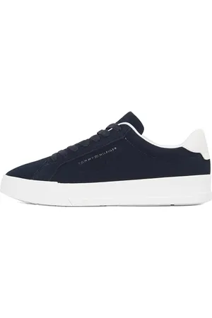 Tommy Hilfiger Herren Court Sneaker Court Better Suede aus Wildleder, Blau , 45