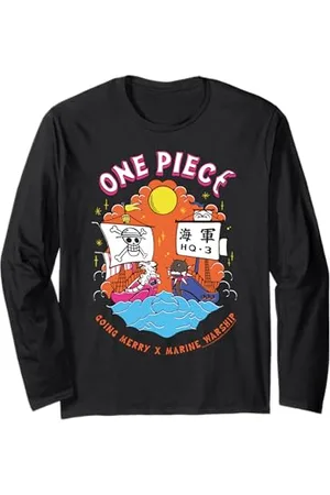 Onepiece Going Merry X Marine Kriegsschiff Strohhut Piraten Langarmshirt