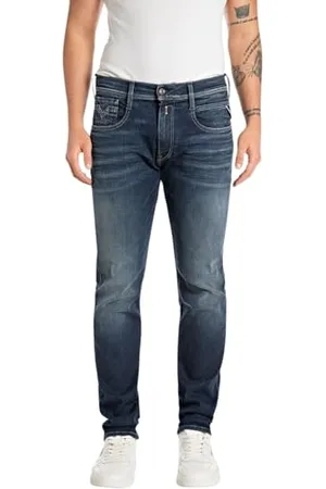 Replay Herren Jeans Anbass Slim-Fit Hyperflex mit Stretch, Blau , 30W / 32L