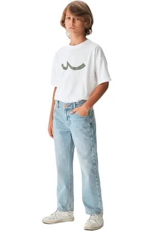 LTB Jungen-Jeanshosen Terry B Weit Mittlere Taille mit Reißverschluss aus Baumwollmischung in Lightblau - Größe 122CM