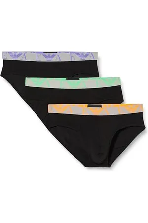 Emporio Armani Herren Stretch Cotton Bold Monogram 3-Pack Brief, , S (3er Pack)