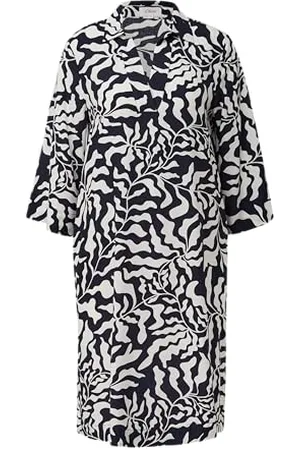 QS by s.Oliver Damen 2142577 Kleid, blau|weiß, 38