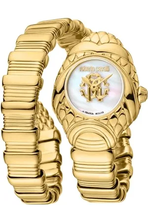 Roberto Cavalli Damen Analog Quarz Uhr mit Edelstahl Armband RV1L162M0021