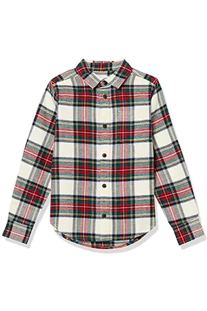 Amazon Jungen Flanellhemd Mit Knopfleiste, , 6-7 Jahre