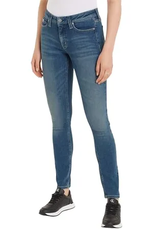 Calvin Klein Jeans Damen Jeans Mid Rise Skinny Fit, Blau (Denim Medium), 26W / 34L