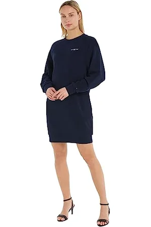 Tommy Hilfiger Damen Kleid 1985 Mini Corplogo C-Nk Drs Ls Langarm, , XXS