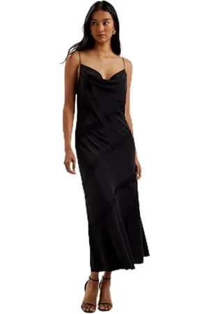 Ted Baker Damen WMD-AMBATO-Lace Insert Cowl Neck Midi Dress Formales Abendkleid, Black, 36