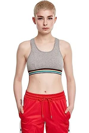 Urban classics Damen Sport-BH Ladies Multicolor Taped Bra, Grau, Größe: XL