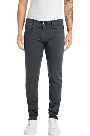 Replay Herren Jeans Anbass Slim-Fit Hyperflex Colour X-Lite mit Stretch, Blau , 34W / 34L