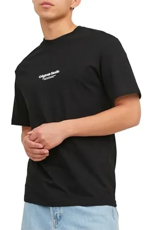 JACK & JONES Herren Rundhals T-Shirt JORVESTERBRO - Regular Fit S M L XL XXL, Größe:S, Farbe:Black 12240121