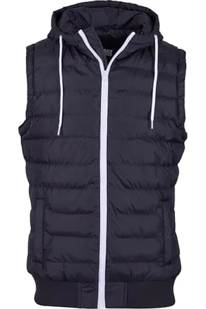 Urban classics Small Bubble Hooded Vest Weste blackwhite, S