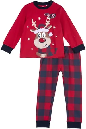 chicco Chico Unisex Kinder Pyjama aus Baumwolle - Weihnachten Bottone, , 5A