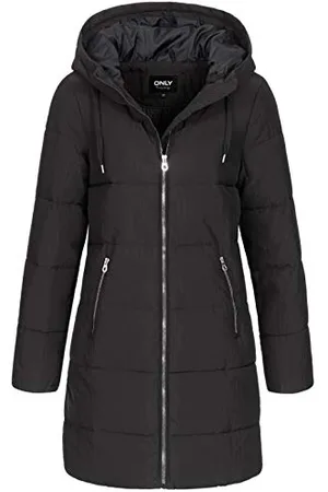ONLY Damen Lange Puffer Jacke | Warmer Stepp Wintermantel mit Kapuze | Wattierter Blouson ONLDOLLY, Farben: , Größe:S