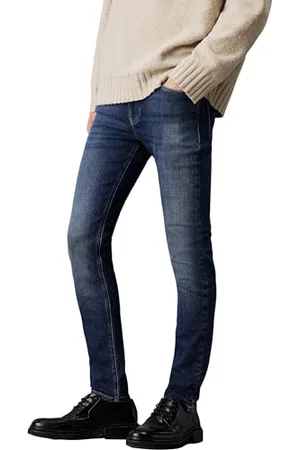 Calvin Klein Herren Jeans Hose Skinny Fit Stretch, Blau (Denim Dark), 38W/34L