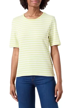 GANT Damen Slim Striped 1X1 Ribbed SS T-Shirt, , XXX-Large