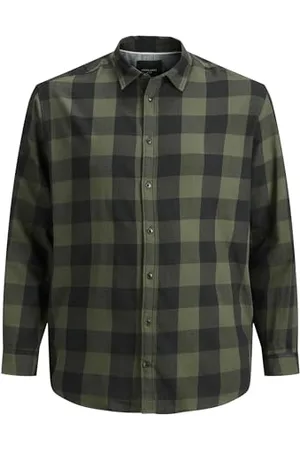 JACK & JONES Herren Jjegingham twill skjorte L/S Ps Noos Hemd, , 3XL Große Größen EU