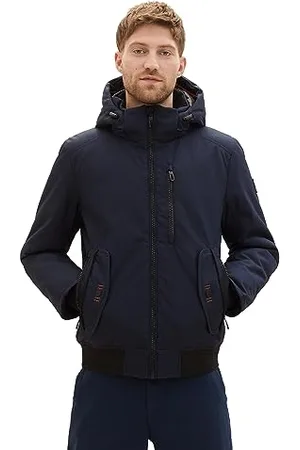 TOM TAILOR Herren 1037343 Blouson Winterjacke mit Abnehmbarer Kapuze, 10668-sky Captain Blue, L