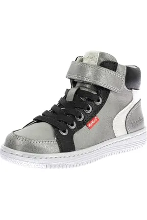 Kickers Jungen Unisex Kinder Lolastic Sneaker, Silberfarben/Schwarz, 31 EU