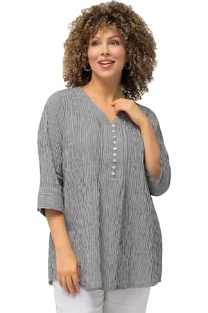 Ulla Popken Damen Tunika Blusen, Marine, 62-64