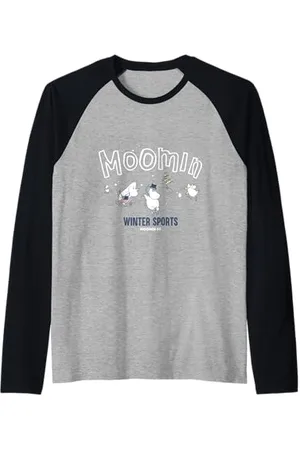 Moomin Festlicher Wintersport Raglan Shirt, , S, Raglanärmel, Pullover, Kinder, Erwachsene und ältere Kinder, Unisex, Cartoon, Winter