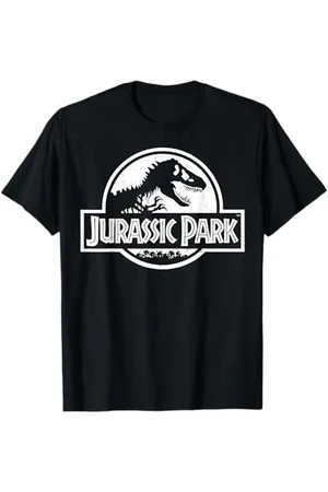 Jurassic Park White Simple Logo T-Shirt
