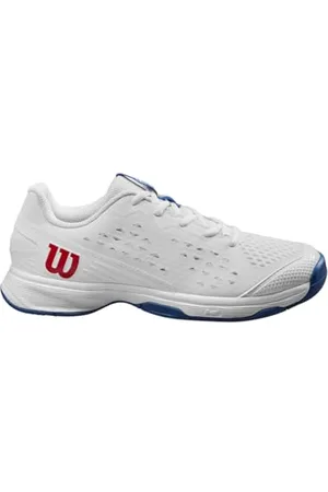 Wilson Rush Pro Tennis Shoe, White/Deja Vu Blue Red, 36 2/3 EU