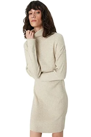 Trendyol Damen Regular Standard Rollkragen-Strickkleid Kleid, , S