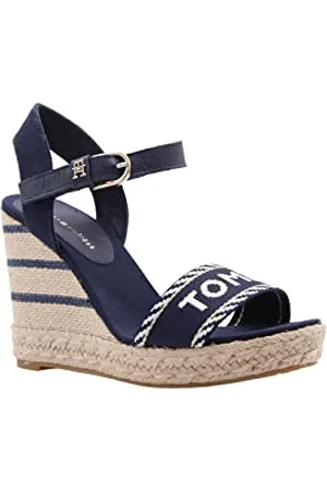Tommy Hilfiger Damen Wedge Espadrilles Seasonal Webbing Wedge Keilabsatz, Blau (Space Blue), 42 EU