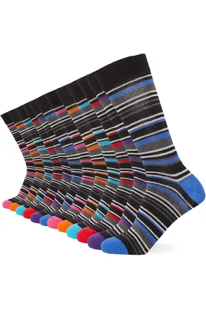 FM London 12er-Pack Smart Mens Socken - Atmungsaktive einfarbige, gemusterte und schwarze Socken Herren