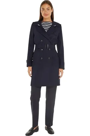 Tommy Hilfiger Damen Trenchcoat Cotton Slim Fit Kurz, , 40