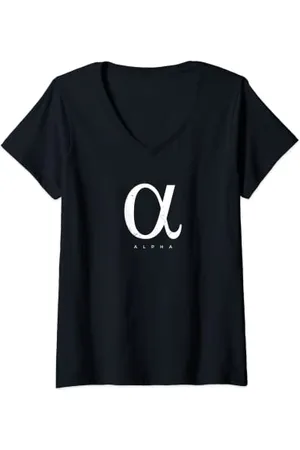 Alpha Industries Damen Greek alpha T-Shirt mit V-Ausschnitt