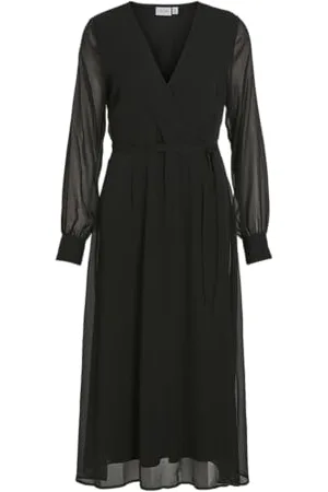 VILA VIFALIA V-Neck L/S MIDI Dress - NOOS