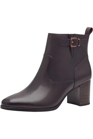 Marco Tozzi Damen Stiefeletten mit Absatz aus Leder mit Reißverschluss, Braun , 38 EU