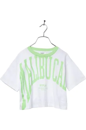 Replay Mädchen T-Shirt Kurzarm aus Baumwolle, Weiß (White 001), 12 Jahre