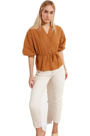 Trendyol Damen TWOSS21BZ0287 Blouse, Kamel, 36