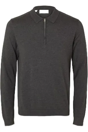 SELECTED Male Langarm-Poloshirt Strick