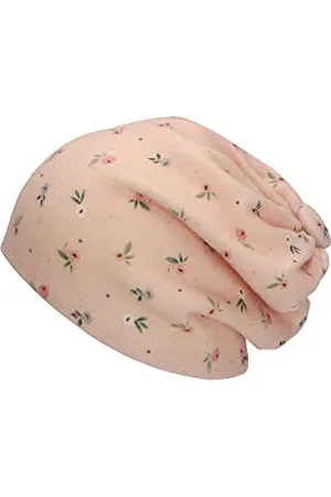 Sterntaler Baby Mädchen Beanie Baby Slouch-Beanie Blümchen Mütze - Beanie Baby, Kinderbeanie, Babymütze - mit Blumen und Knopf - , 39