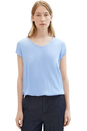 TOM TAILOR Damen Basic Viskose Bluse mit V-Ausschnitt, , 38