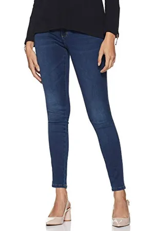 ONLY Damen Skinny Fit Jeans Stretch Denim Hose Basic ONLROYAL High Waist Röhrenjeans Bio Baumwolle, Farben:Dunkelblau, Größe:XS / 34L