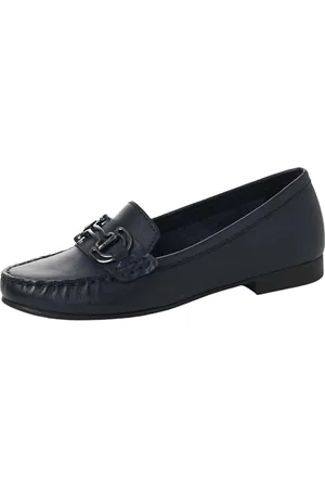 Marco Tozzi Damen Mokassins aus Leder Elegant, Blau , 37 EU