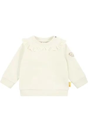 Steiff Sweatshirt EU Größe 62 , Mädchen Langarm-Sweatshirt, Longsleeve für Babys, Pullover langärmelig, Baby-Oberteil, ideales Basic Shirt, bequem und weich, waschmaschinenfest