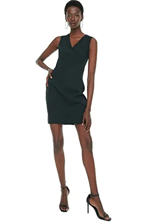 Trendyol Damen V-neck Basic Dress, , 40 EU