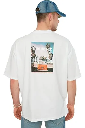 Trendyol Herren Herren Kurzarm Printed Oversize Tshirt T Shirt, , L EU