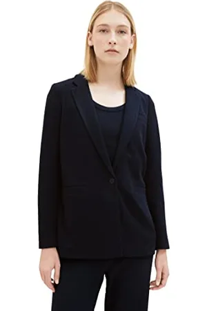 TOM TAILOR Damen 1037908 Blazer mit Struktur, 10668-sky Captain Blue, L