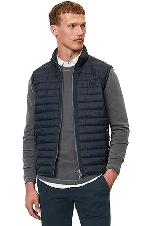 Marc O’ Polo Marc OߴPolo Herren Steppweste Übergangsjacke wasserabweisend, Blau (Dark Navy), XS