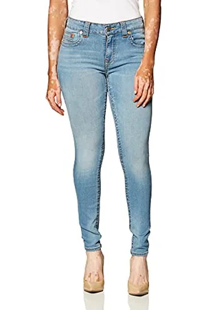True Religion Damen Jennie Mid Rise Curvy Fit Skinny Ankle Jeans, , 32