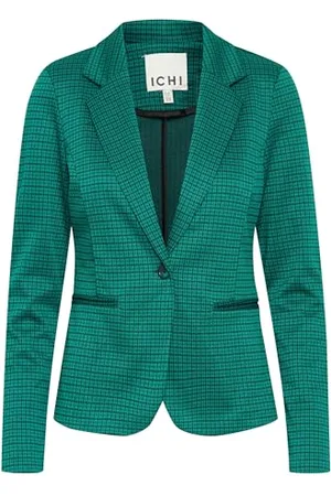 Ichi IHKATE Damen Blazer Kurzblazer Jacke mit Stretch und Reverskragen, Größe:L, Farbe: