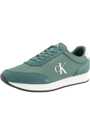 Calvin Klein Jeans RETRO RUNNER ICONIC SNK Turnschuhe Herren, Grün (Green Palm/Creamy White), 46 EU